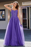 Lace Applique Corset Top Tulle Prom Party Gown Formal Evening Dresses