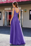 Lace Applique Corset Top Tulle Prom Party Gown Formal Evening Dresses