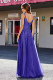 Lace Applique Corset Top Tulle Prom Party Gown Formal Evening Dresses