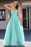 Lace Applique Corset Top Tulle Prom Party Gown Formal Evening Dresses