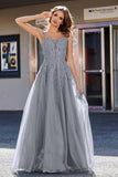 Lace Applique Corset Top Tulle Prom Party Gown Formal Evening Dresses