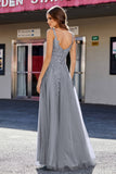 Lace Applique Corset Top Tulle Prom Party Gown Formal Evening Dresses