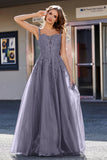 Lace Applique Corset Top Tulle Prom Party Gown Formal Evening Dresses