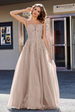 Lace Applique Corset Top Tulle Prom Party Gown Formal Evening Dresses