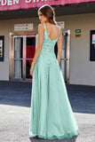Lace Applique Corset Top Tulle Prom Party Gown Formal Evening Dresses
