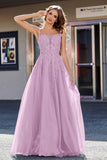 Lace Applique Corset Top Tulle Prom Party Gown Formal Evening Dresses