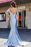 Sweetheart Sweep Train Pleated Satin Formal Evening Mermaid Gown Prom Party Dresses