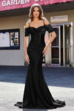 Sweetheart Sweep Train Pleated Satin Formal Evening Mermaid Gown Prom Party Dresses
