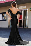 Sweetheart Sweep Train Pleated Satin Formal Evening Mermaid Gown Prom Party Dresses
