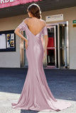 Sweetheart Sweep Train Pleated Satin Formal Evening Mermaid Gown Prom Party Dresses