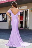 Sweetheart Sweep Train Pleated Satin Formal Evening Mermaid Gown Prom Party Dresses
