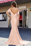 Sweetheart Sweep Train Pleated Satin Formal Evening Mermaid Gown Prom Party Dresses