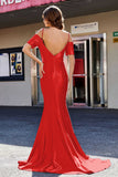 Sweetheart Sweep Train Pleated Satin Formal Evening Mermaid Gown Prom Party Dresses