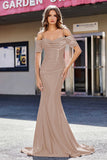 Sweetheart Sweep Train Pleated Satin Formal Evening Mermaid Gown Prom Party Dresses