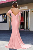 Sweetheart Sweep Train Pleated Satin Formal Evening Mermaid Gown Prom Party Dresses