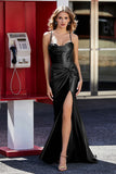 Korsett Plissee Top Meerjungfrau Satin Formale Abendkleid Prom Party Kleider