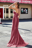 Korsett Plissee Top Meerjungfrau Satin Formale Abendkleid Prom Party Kleider
