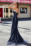 Korsett Plissee Top Meerjungfrau Satin Formale Abendkleid Prom Party Kleider