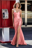 Korsett Plissee Top Meerjungfrau Satin Formale Abendkleid Prom Party Kleider