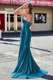 Korsett Plissee Top Meerjungfrau Satin Formale Abendkleid Prom Party Kleider