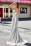Korsett Plissee Top Meerjungfrau Satin Formale Abendkleid Prom Party Kleider