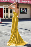 Korsett Plissee Top Meerjungfrau Satin Formale Abendkleid Prom Party Kleider