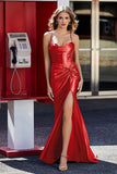 Korsett Plissee Top Meerjungfrau Satin Formale Abendkleid Prom Party Kleider