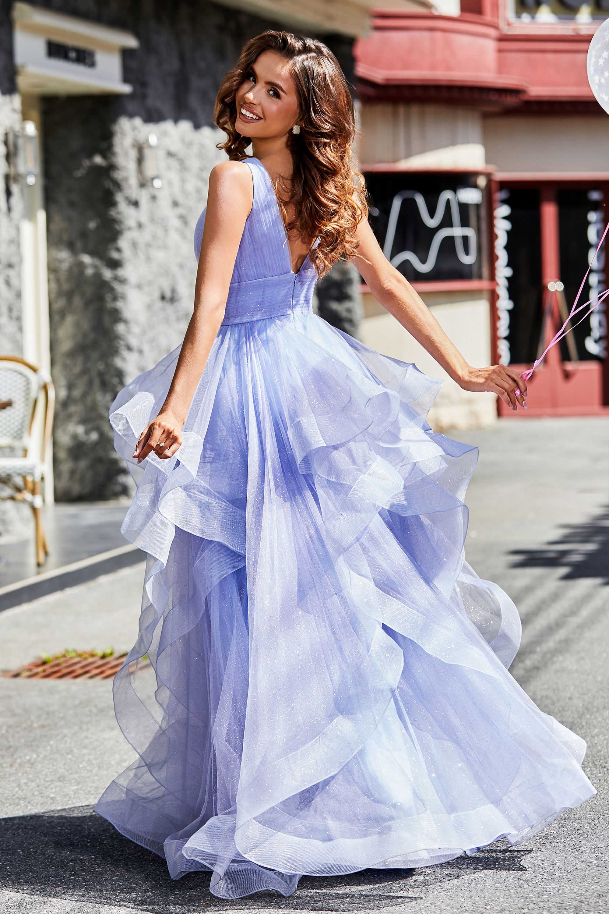 Sleeveless Ruched Skirt Tulle Ball Prom Party Gown Formal Evening Dresses