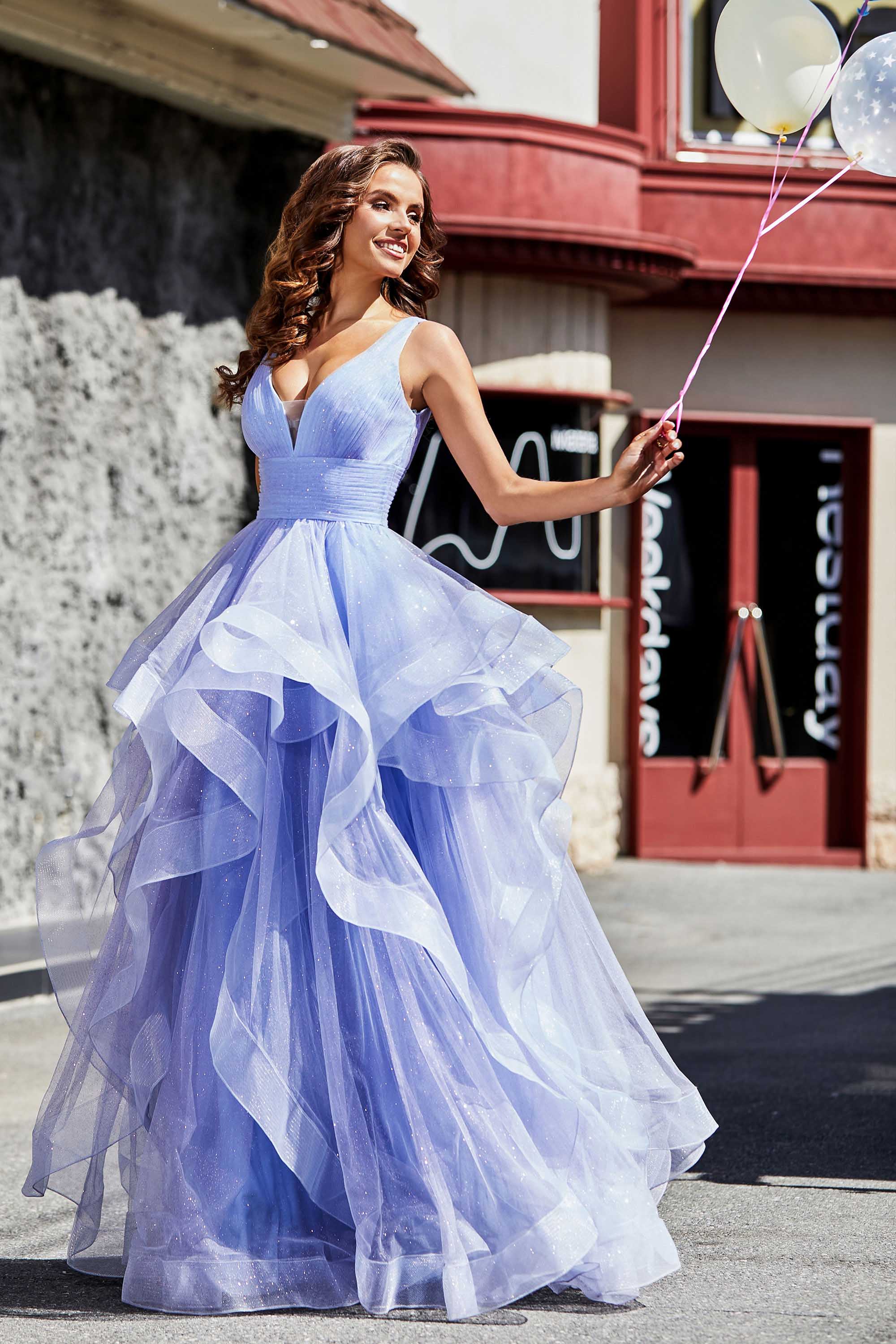 Sleeveless Ruched Skirt Tulle Ball Prom Party Gown Formal Evening Dresses