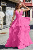Sleeveless Ruched Skirt Tulle Ball Prom Party Gown Formal Evening Dresses