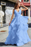 Sleeveless Ruched Skirt Tulle Ball Prom Party Gown Formal Evening Dresses