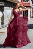 Sleeveless Ruched Skirt Tulle Ball Prom Party Gown Formal Evening Dresses