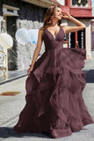 Sleeveless Ruched Skirt Tulle Ball Prom Party Gown Formal Evening Dresses