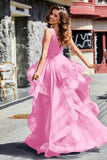 Sleeveless Ruched Skirt Tulle Ball Prom Party Gown Formal Evening Dresses