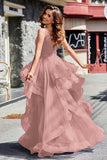 Sleeveless Ruched Skirt Tulle Ball Prom Party Gown Formal Evening Dresses