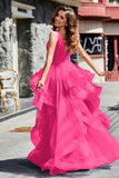 Sleeveless Ruched Skirt Tulle Ball Prom Party Gown Formal Evening Dresses
