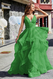 Sleeveless Ruched Skirt Tulle Ball Prom Party Gown Formal Evening Dresses