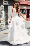 Sleeveless Ruched Skirt Tulle Ball Prom Party Gown Formal Evening Dresses