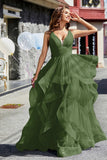 Sleeveless Ruched Skirt Tulle Ball Prom Party Gown Formal Evening Dresses