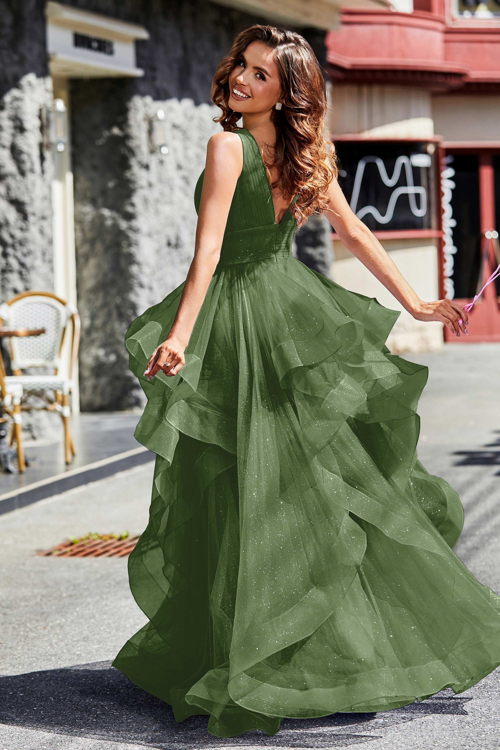 Sleeveless Ruched Skirt Tulle Ball Prom Party Gown Formal Evening Dresses