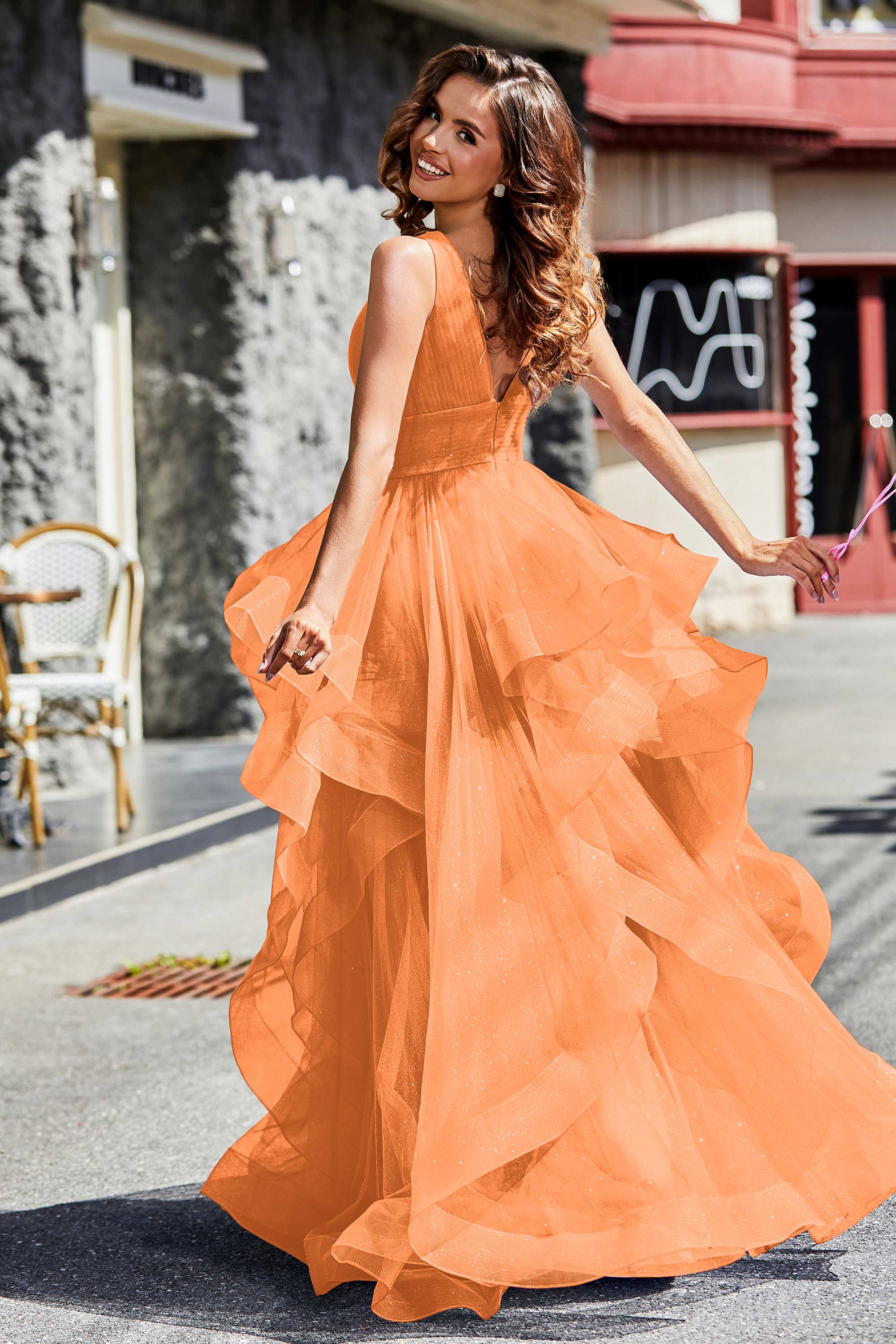 Sleeveless Ruched Skirt Tulle Ball Prom Party Gown Formal Evening Dresses