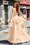 Sleeveless Ruched Skirt Tulle Ball Prom Party Gown Formal Evening Dresses