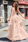 Sleeveless Ruched Skirt Tulle Ball Prom Party Gown Formal Evening Dresses