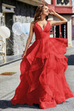 Sleeveless Ruched Skirt Tulle Ball Prom Party Gown Formal Evening Dresses