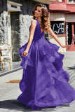 Sleeveless Ruched Skirt Tulle Ball Prom Party Gown Formal Evening Dresses