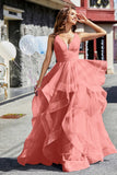 Sleeveless Ruched Skirt Tulle Ball Prom Party Gown Formal Evening Dresses