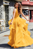 Sleeveless Ruched Skirt Tulle Ball Prom Party Gown Formal Evening Dresses