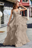Sleeveless Ruched Skirt Tulle Ball Prom Party Gown Formal Evening Dresses