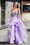 Lace Up Back Ruffle Ruched Tulle Prom Party Ball Gown Formal Evening Dresses