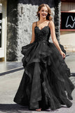 Lace Up Back Ruffle Ruched Tulle Prom Party Ball Gown Formal Evening Dresses